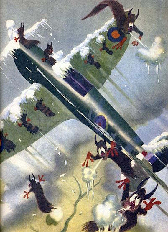 Cartel propagandístico de la RAF sobre los strato-gremlins