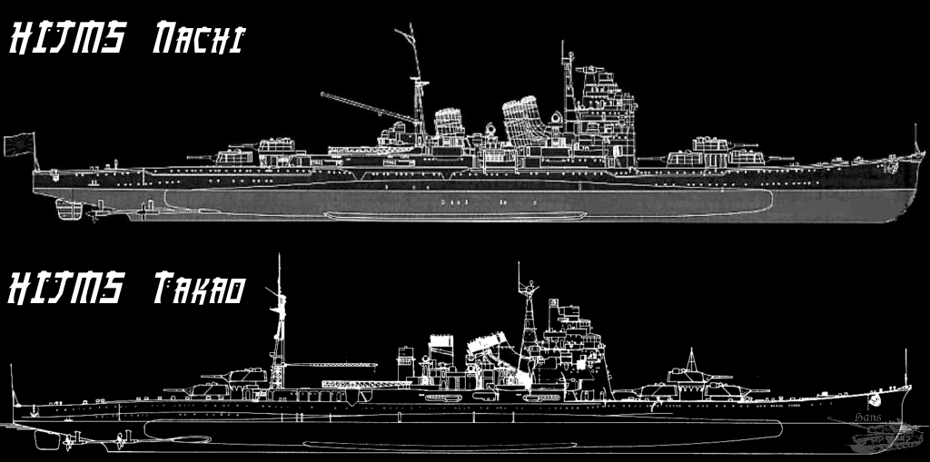 Comparación entre los buques clase Myoko y Takao